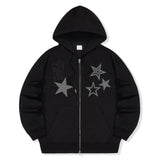 ドットスター2wayジップアップフーディー - 2COLOR