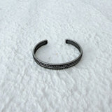 Black Silver Engraved Cuff
