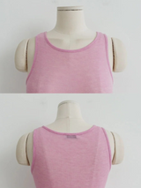 BERRY RIBBED SLEEVELESS TOP (PINK, DEEP PURPLE 2COLORS!)