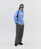 DOUBLE TUCK WIDE SLACKS_GRAY