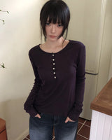 Dandi Tencel Button Long-Sleeve T-Shirt