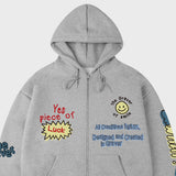 [UNISEX]ピースオブフーデッドジップアップ