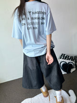 Sunroom Back Letter Tattoo Graphic Oversized Tee 4color
