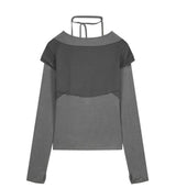 Halter Strap Long Sleeve / Grey