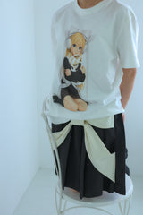 big ribbon skirt(grey×white)