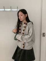 Giten Color Wool Hood Zip-Up Knit Cardigan