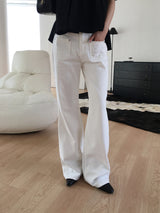 Front pocket semi bootcut pants