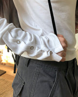 Tooin Diagonal Button Hooded T-Shirt