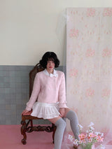 [by LILLOVE] cherry blossom tweed jacket