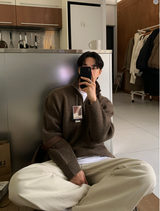 ローガンダークカシライクハーフジップアップニット