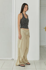 BELT LAYER PANTS / BEIGE
