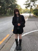 エンプティスエードフリルバンドミニスカート