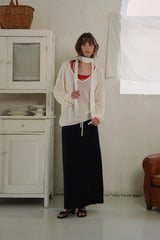 Button v-neck knit_ivory
