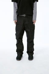 SIDE SNAP BACK LOGO PANTS (BLACK)