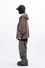 Ard Two Way Pigment Hooded Zip-Up