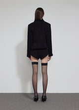 ROUGH FRAYED TWEED JACKET 