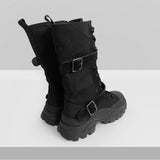 Ned Buckle Suede Middle Boots