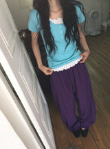 Ritz Wood String Color Nylon Pants