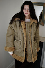 Reversible fur coat, Camel