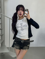 ハーリーダブルプリンティングスリム半袖Tシャツ