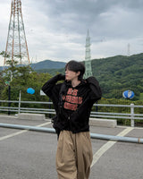 Ignel Lettering Crop Hoodie Zip-Up