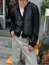 [Unisex] クロシェクロップカーディガン(3color)