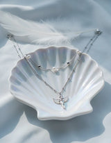 [Anti-tarnish] Baby Angel Layered Necklace - Silver ver.
