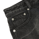 ZIPPER POINT デニムミニスカート - BLACK