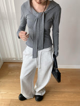 Shoulder Strap Soft Long Sleeve Tee