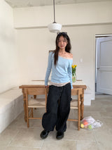 WORK STRIPE BALLOON JEANS