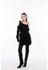 Y2K check pattern see-through black stockings (Black)