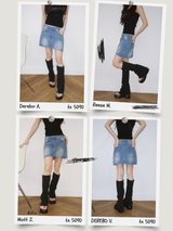 All-match best denim mini skirt