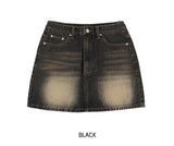 [U-DENIM/Special Product] ケイトウォッシングデニムミニスカート