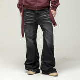 GP113 STACK FLARE DENIM PANTS (BLACK)