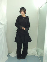 Double ribbon knee-point pants