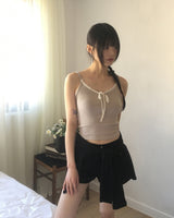 Prout Ribbed Lace Ribbon Inner Layered Sleeveless