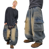 Vintage Washing Cargo Balloon Pants