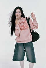 VINTAGE LETTERING CRAPHIC HOODIE B24FT03