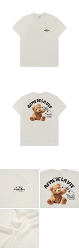 24FW ワールドワイドエアラインベアアートワーク半袖Tシャツ (OVERSEAS EXCLUSIVE) クリーム