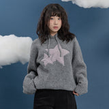 Big Star Check Applique Hood Knit