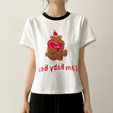 ベビーベア カラリングクロップド半袖Tシャツ (3 colors)