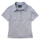 Star Stud Pocket Collar Tee [Gray Blue]