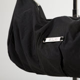 シャーリングナイロンショルダーバッグ (BLACK)