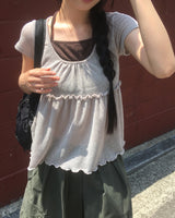 ジェームホルターレイヤード半袖Tシャツ