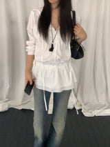 Seruni Ribbon Button Sleeve Blouse