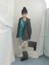 stripe ribbonline wave skirt