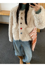 Beads Burton No Collar Round Fur Jacket