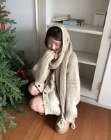 [wool20%] Ellie Bokashi handmade knit cardigan