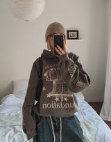 Star Pigment Washing Overfit Brushed Hoodie