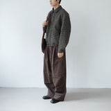 webbing belted cotton wide pants